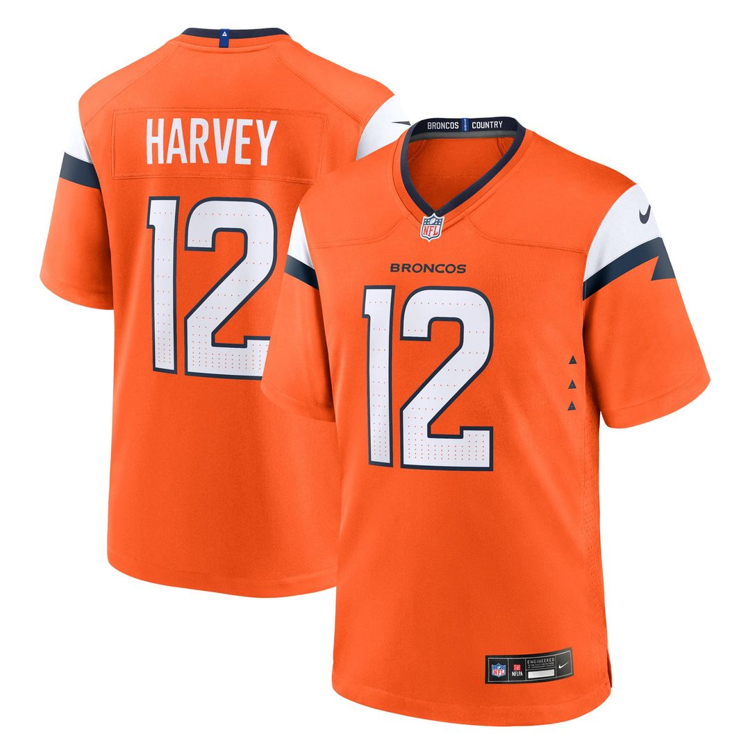 Denver Broncos RJ Harvey Nike Orange Team Game Jersey