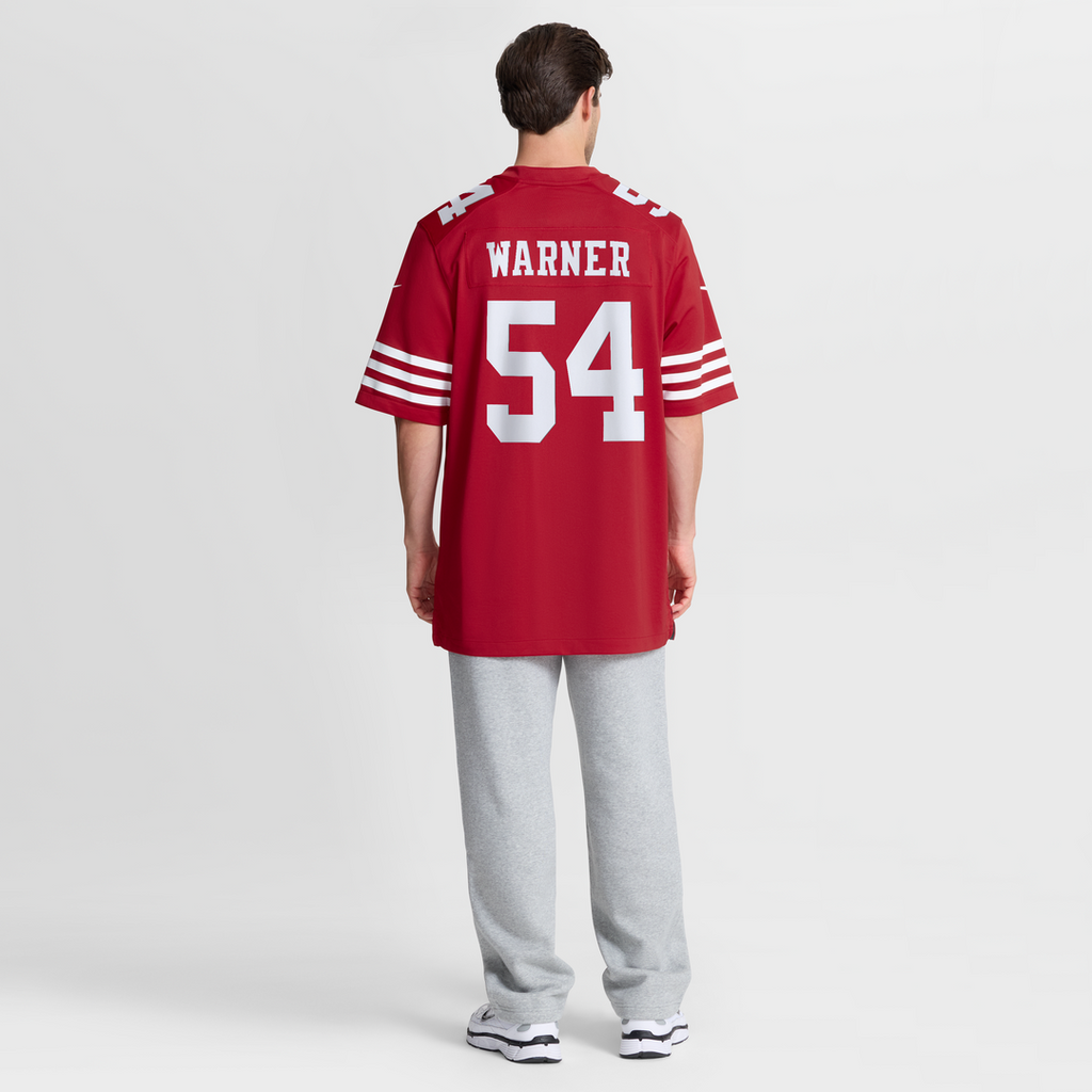 San Francisco 49ers Fred Warner Nike Scarlet 80th Anniversary Game Jersey