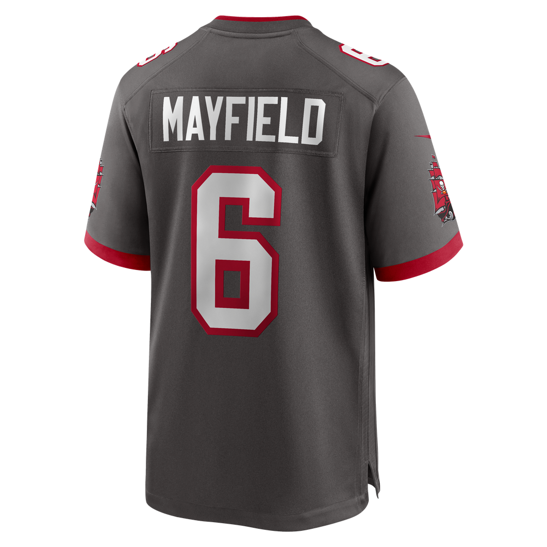 Tampa Bay Buccaneers Baker Mayfield Nike Pewter Alternate Game Player Jersey