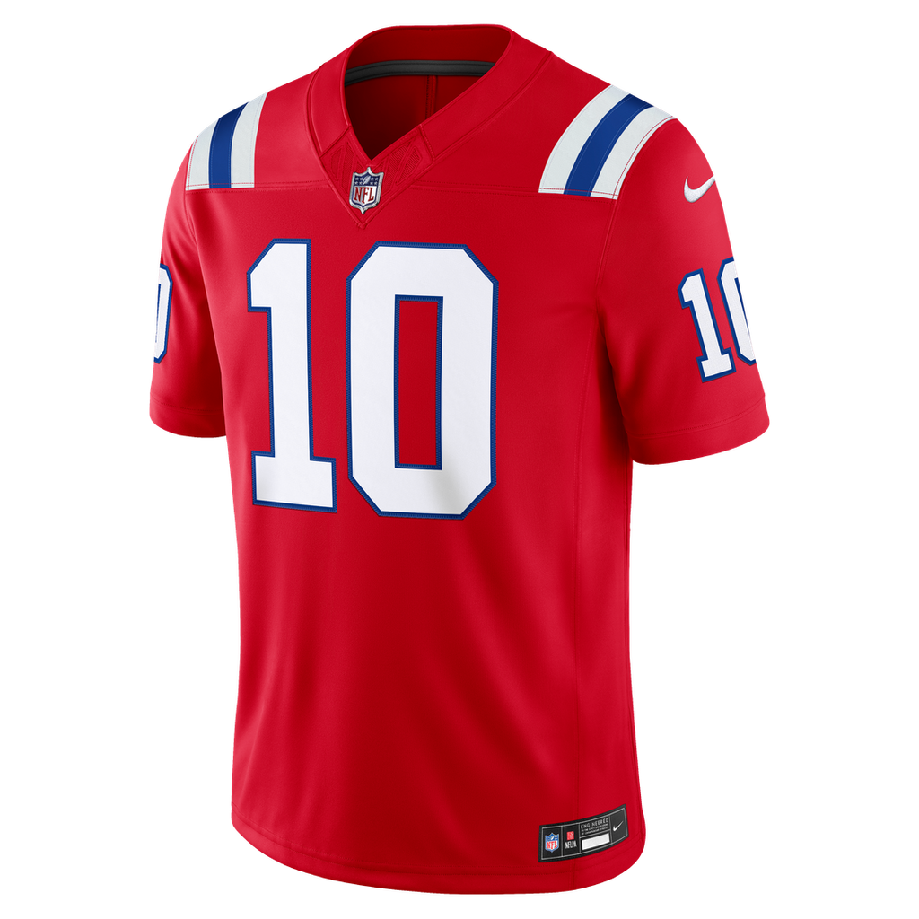 New England Patriots Drake Maye Nike White Vapor F.U.S.E. Stitched Limited Jersey