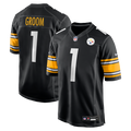 Pittsburgh Steelers Number 1 Groom Nike Black Game Jersey