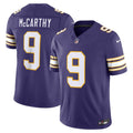 Minnesota Vikings J.J. McCarthy Nike Purple Alternate Classic Vapor F.U.S.E. Stitched Limited Jersey