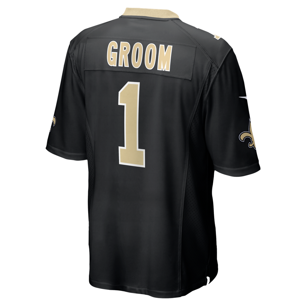 New Orleans Saints Number 1 Groom Nike Black Game Jersey