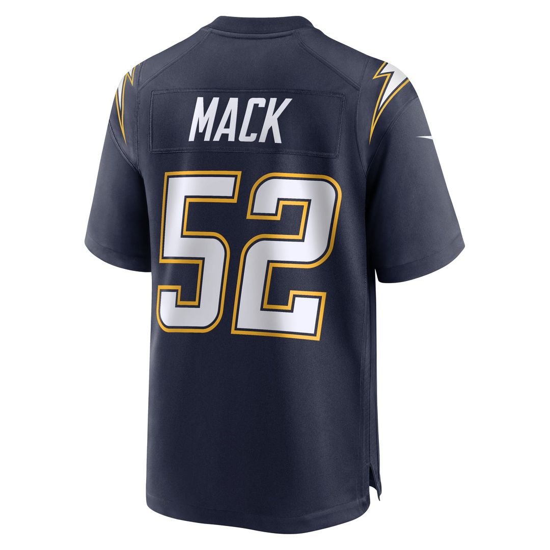 Los Angeles Chargers Khalil Mack Nike Gold Alternate Charger Power Game Player Jersey