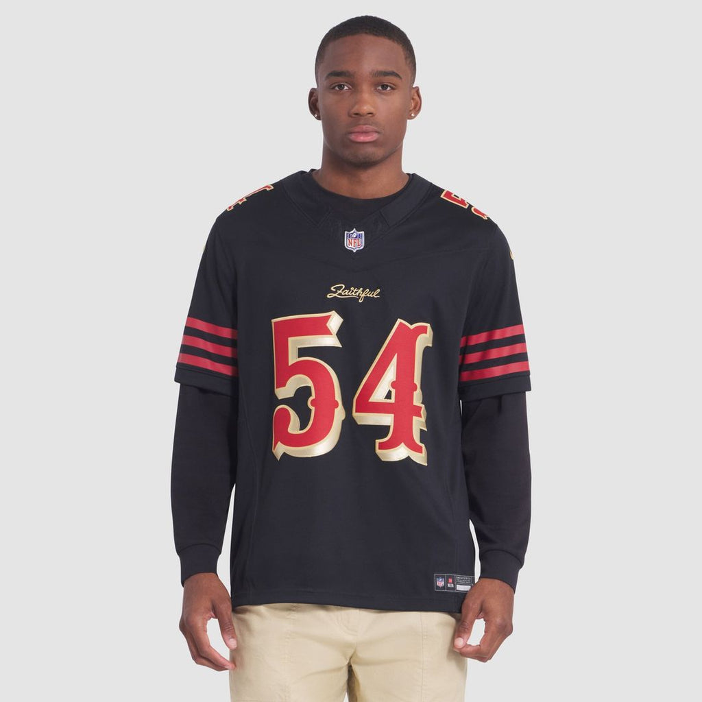 San Francisco 49ers Fred Warner Nike Black Rivalries Collection Stitched Limited Jersey