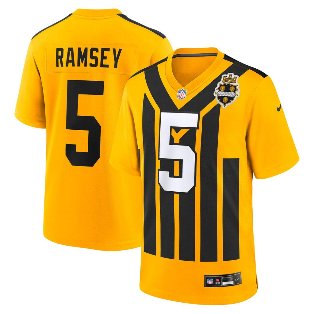 Pittsburgh Steelers Jalen Ramsey Nike Gold Alternate 1933 Throwback Game Jersey
