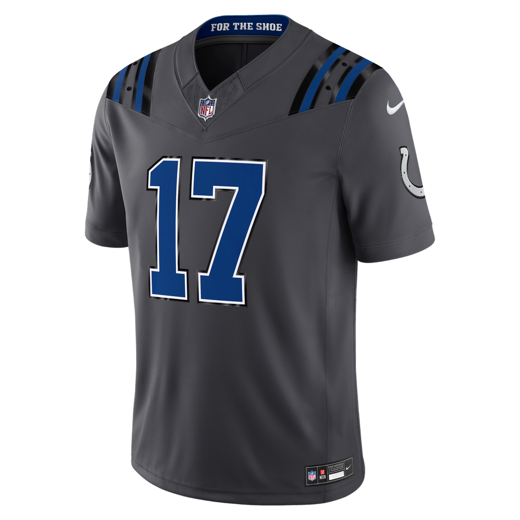 Indianapolis Colts Daniel Jones Nike Anthracite 2026 Rivalries Collection Stitched Limited Jersey