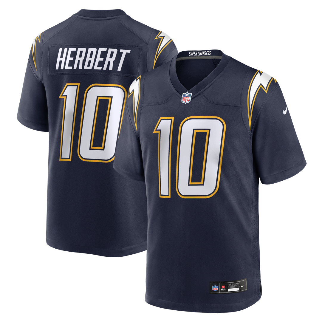 Los Angeles Chargers Justin Herbert Nike Gold Alternate Charger Power Game Player Jersey