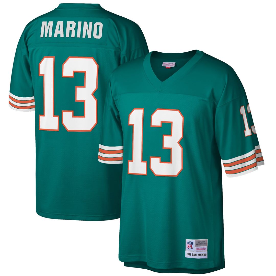 Miami Dolphins Dan Marino Mitchell & Ness Aqua Big & Tall 1984 Retired Player Replica Jersey