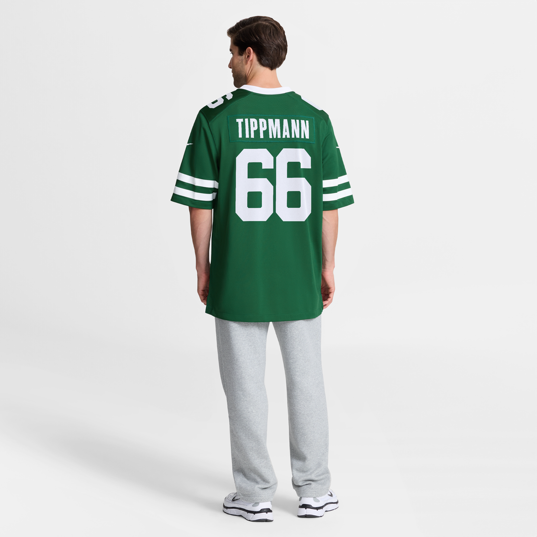 New York Jets Joe Tippmann Nike Legacy Green Team Game Jersey