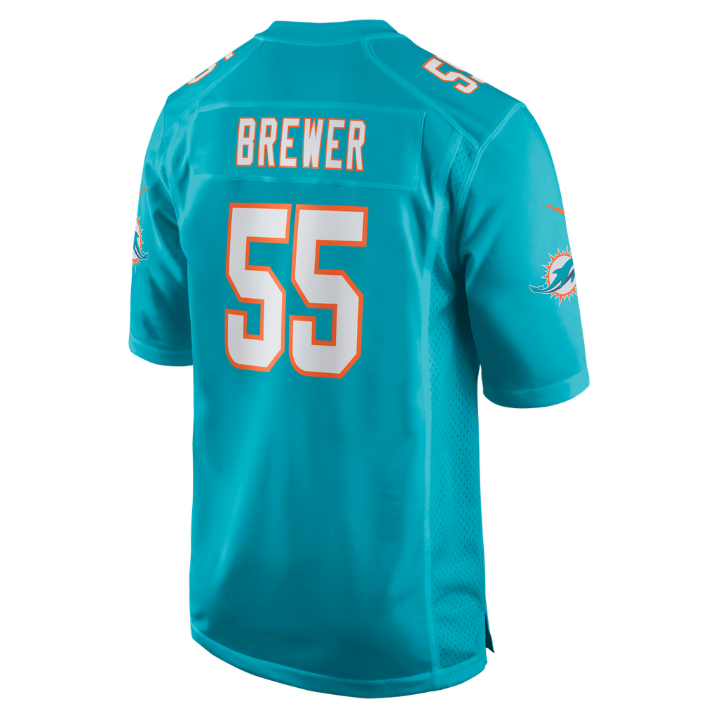 Miami Dolphins Aaron Brewer Nike Aqua Game Jersey
