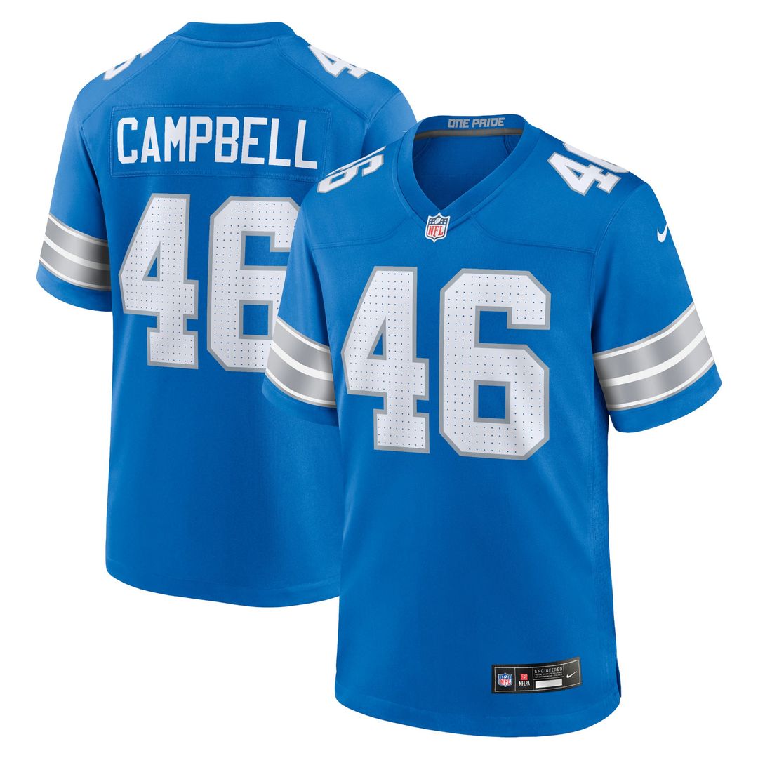 Detroit Lions Jack Campbell Nike White White Game Jersey