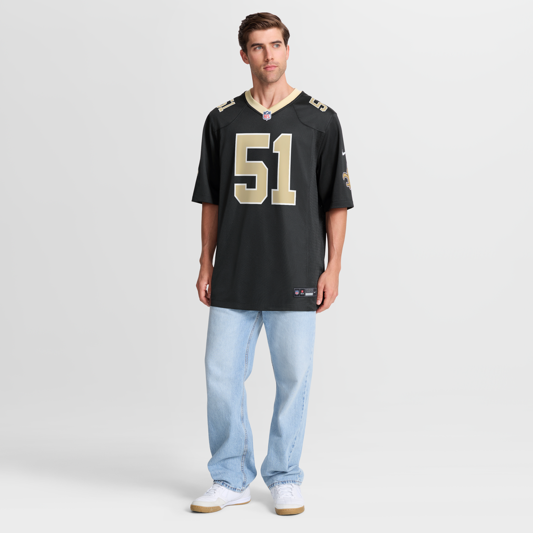 New Orleans Saints Cesar Ruiz Nike Black Player Game Jersey