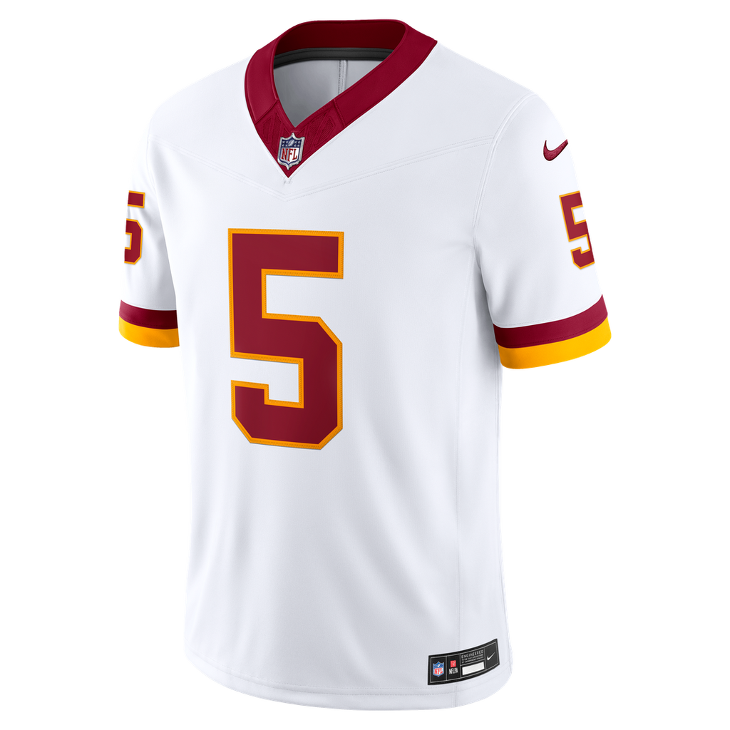Washington Commanders Jayden Daniels Nike White Vapor F.U.S.E. Stitched Limited Jersey