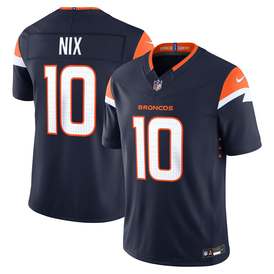 Denver Broncos Bo Nix Nike White Vapor F.U.S.E. Stitched Limited Jersey