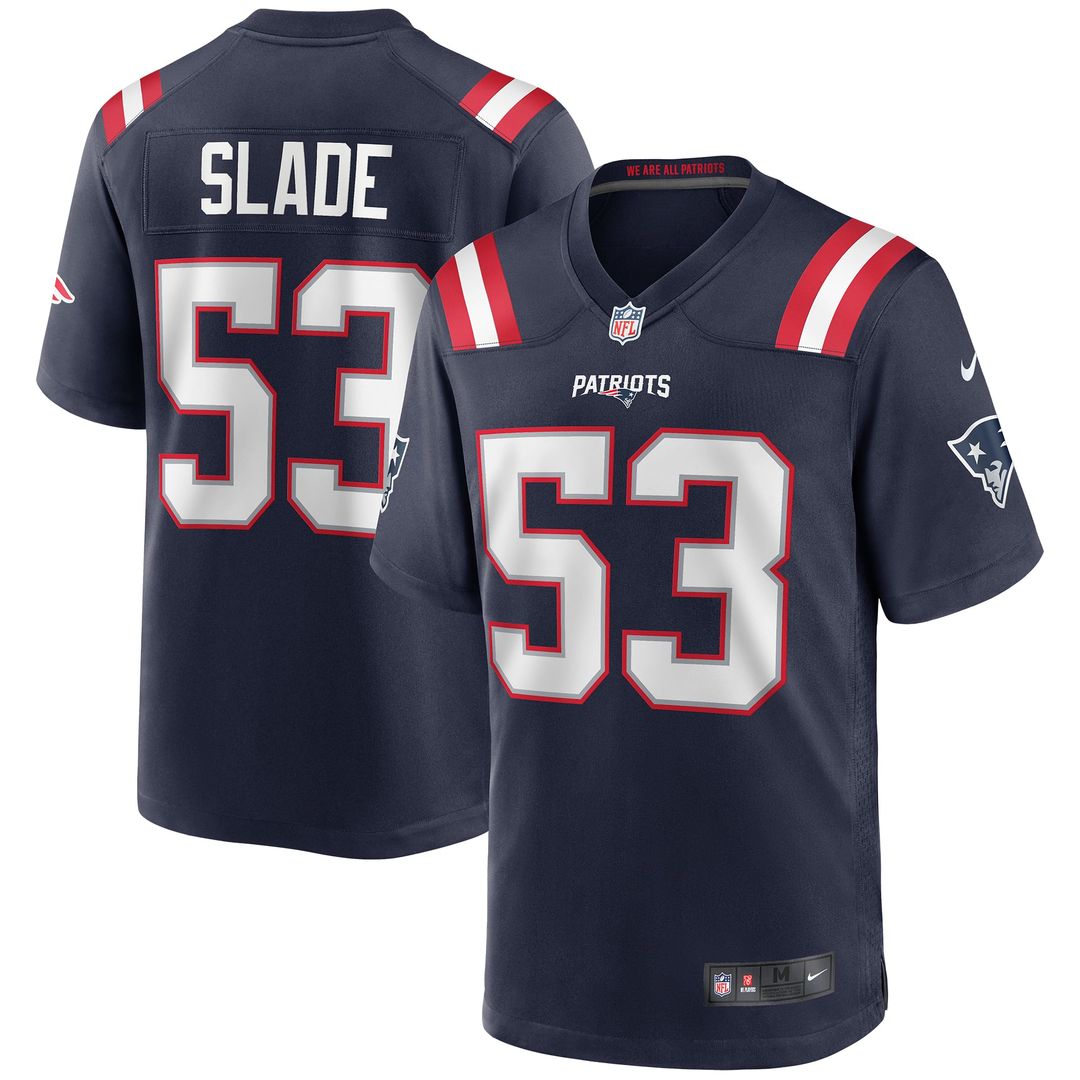 New England Patriots Chris Slade Nike Navy Game Retired Player Jersey