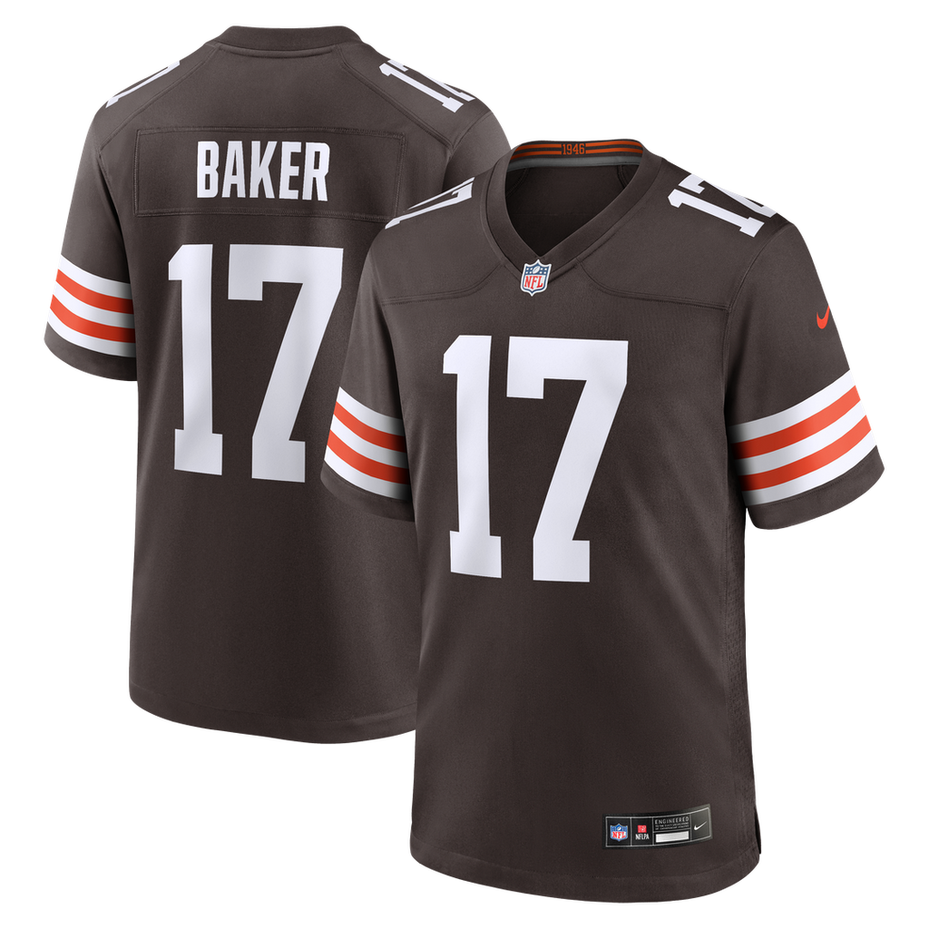 Cleveland Browns Jerome Baker Nike Brown Team Game Jersey