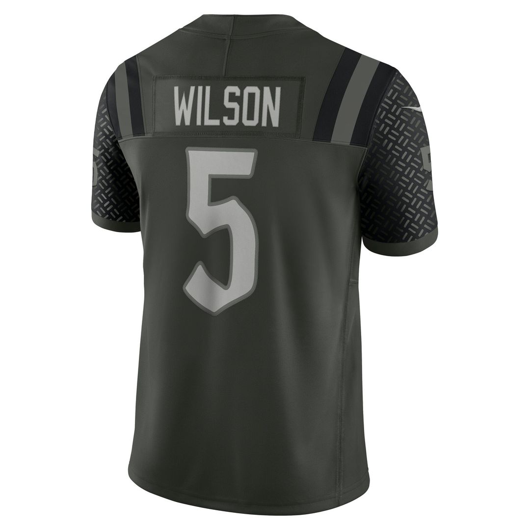 New York Jets Garrett Wilson Nike Green Rivalries Collection Stitched Limited Jersey