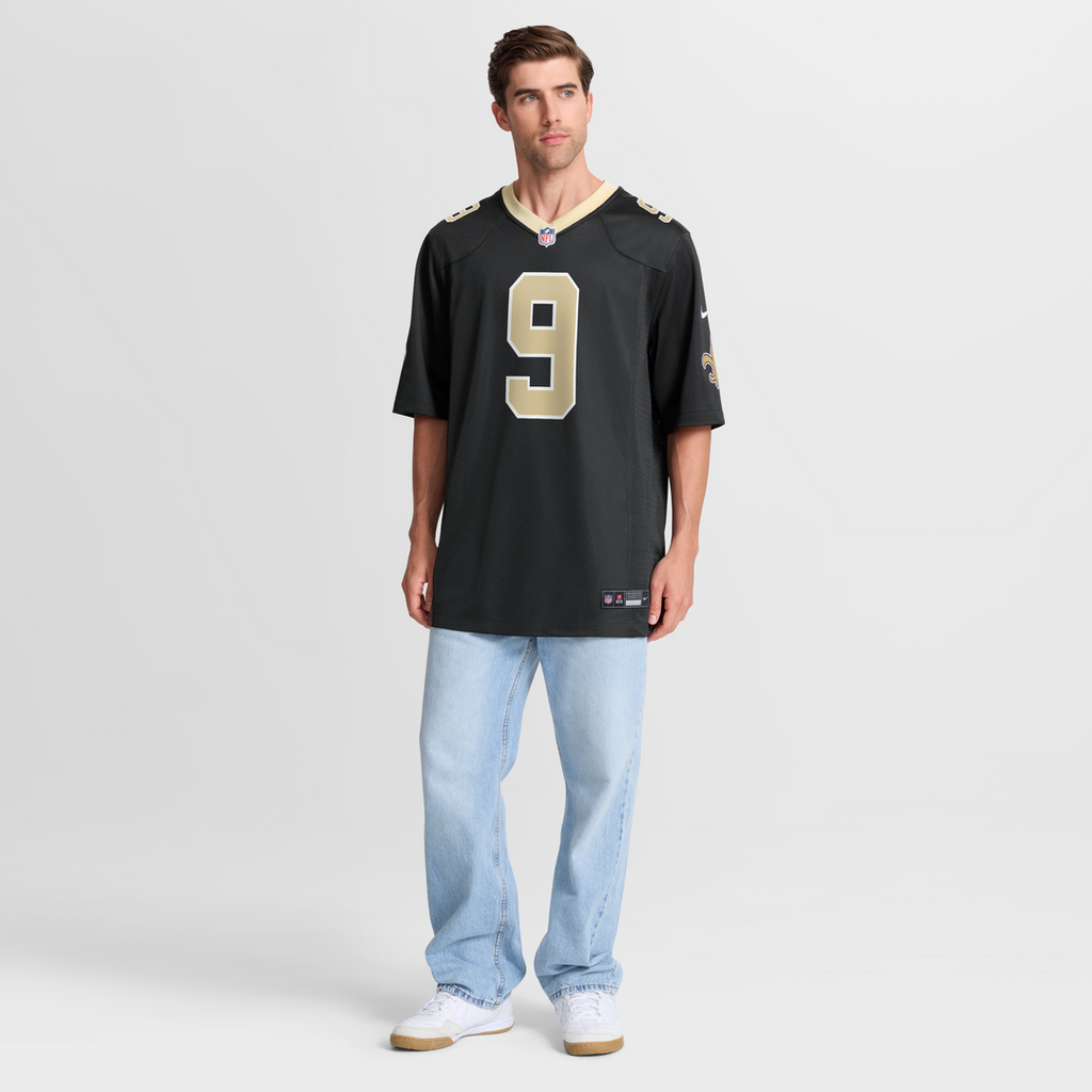 New Orleans Saints Drew Brees Nike Black Team Game Jersey