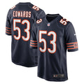 Chicago Bears TJ Edwards Nike Navy Game Player Jersey