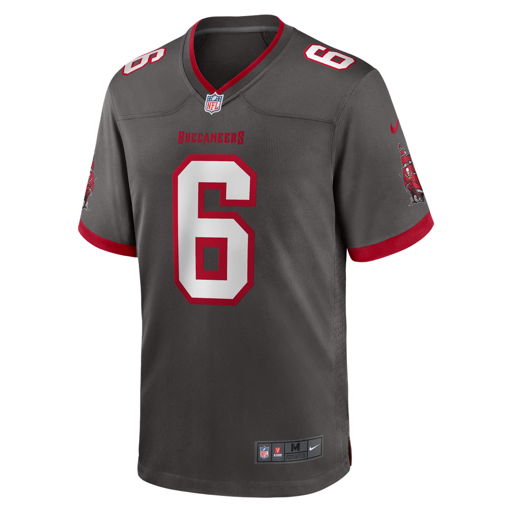 Tampa Bay Buccaneers Baker Mayfield Nike Pewter Alternate Game Player Jersey