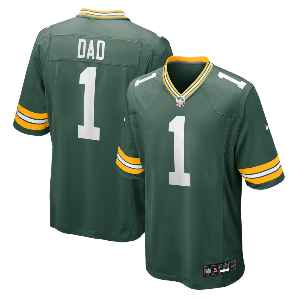 Green Bay Packers Number 1 Dad Nike Green Game Jersey