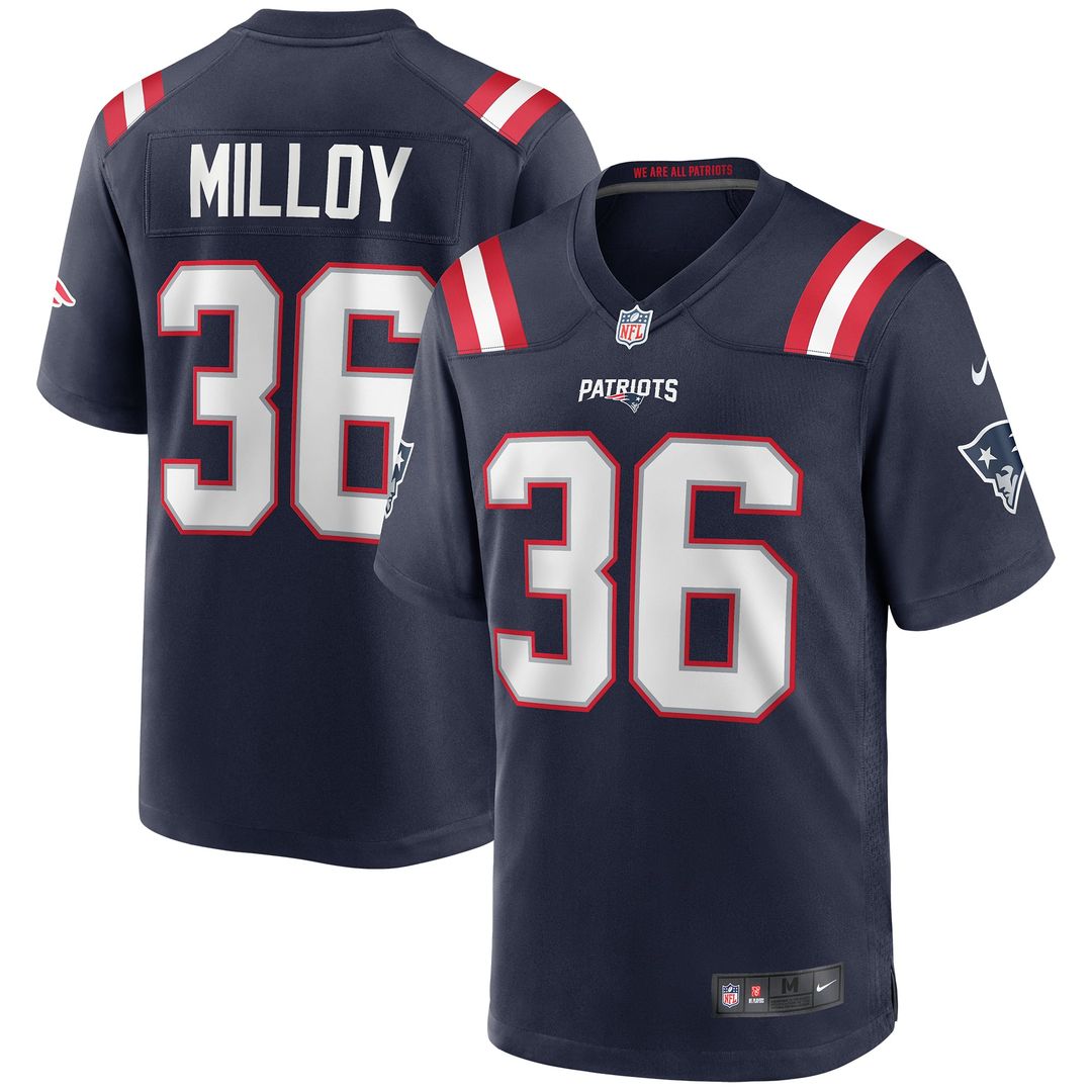 New England Patriots Lawyer Milloy Nike Navy Game Retired Player Jersey