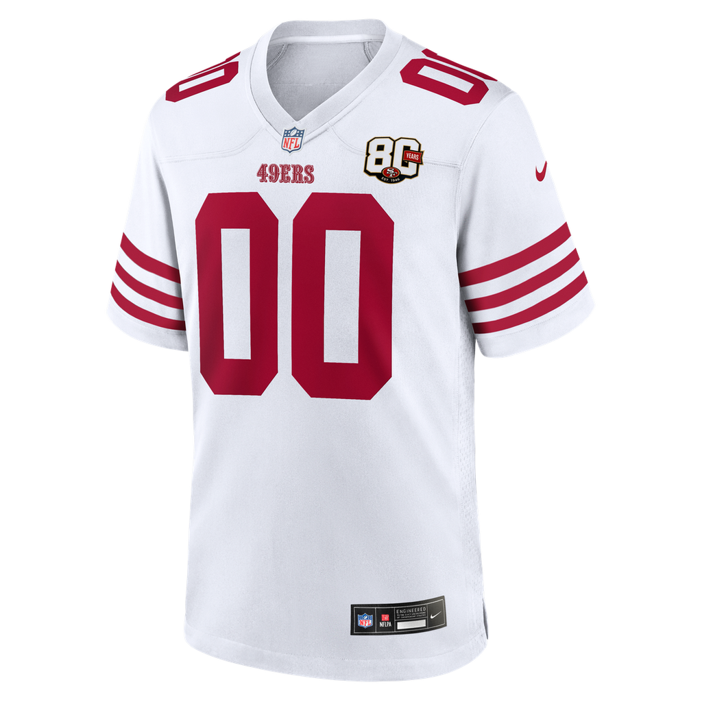 San Francisco 49ers Nike Scarlet 80th Anniversary Custom Game Jersey