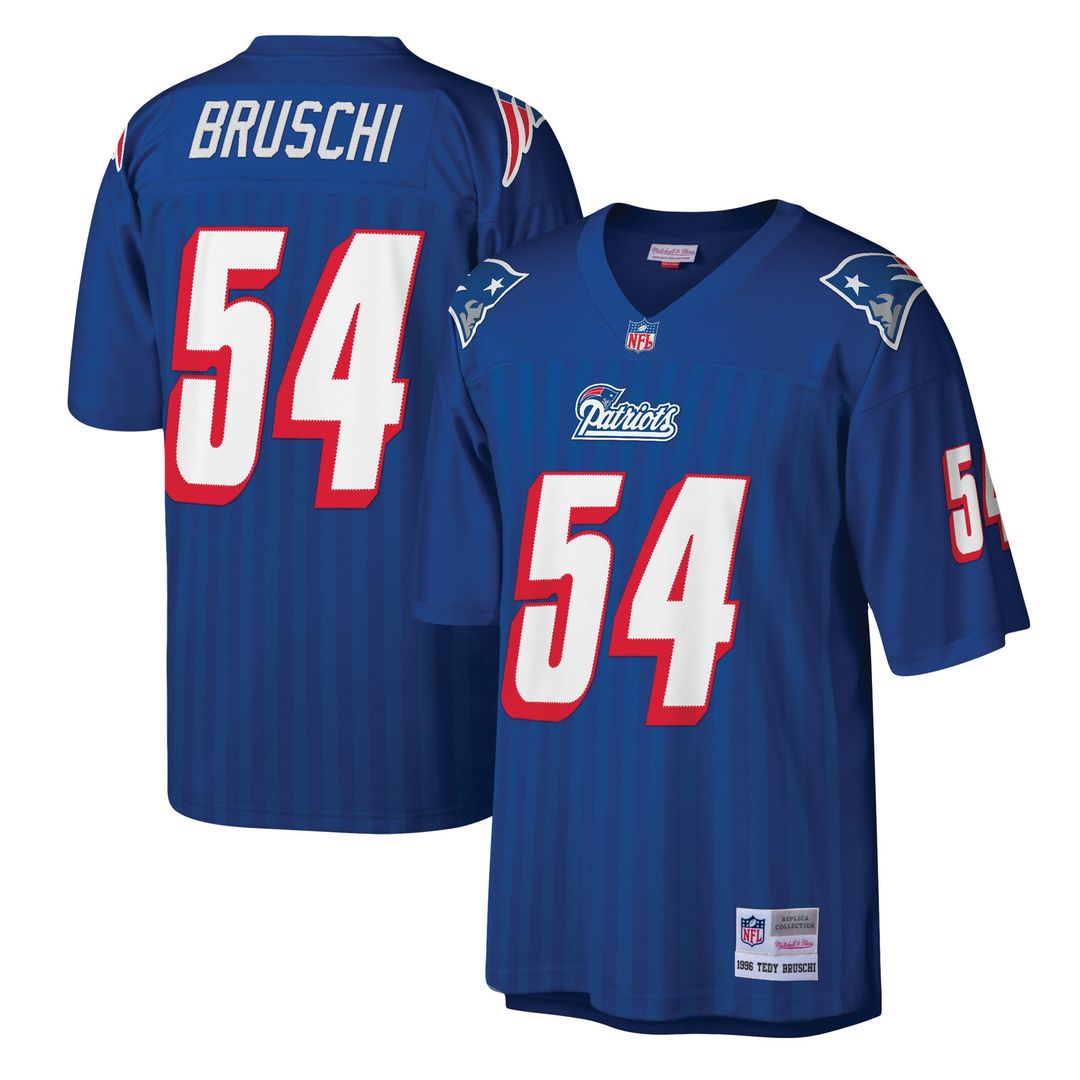 New England Patriots Tedy Bruschi Mitchell & Ness Royal Legacy Replica Jersey