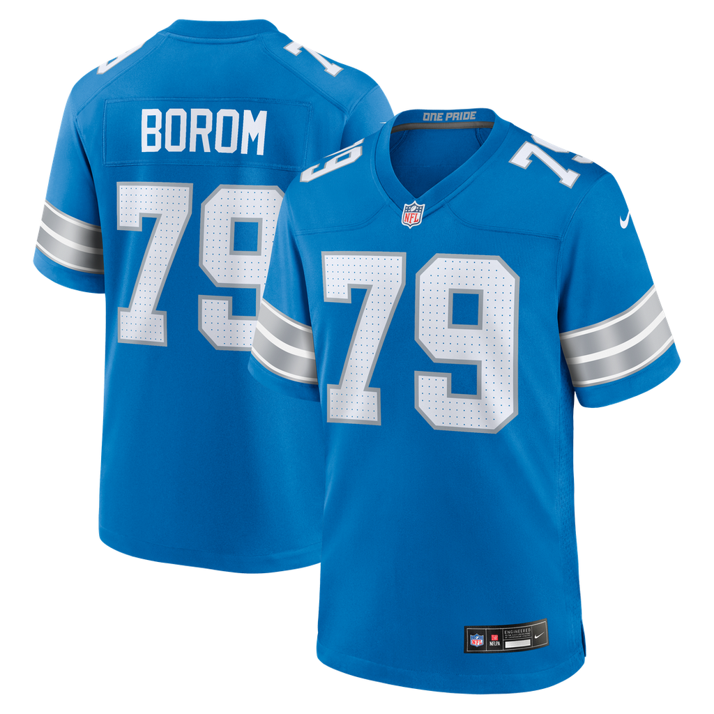 Detroit Lions Larry Borom Nike Blue Team Game Jersey