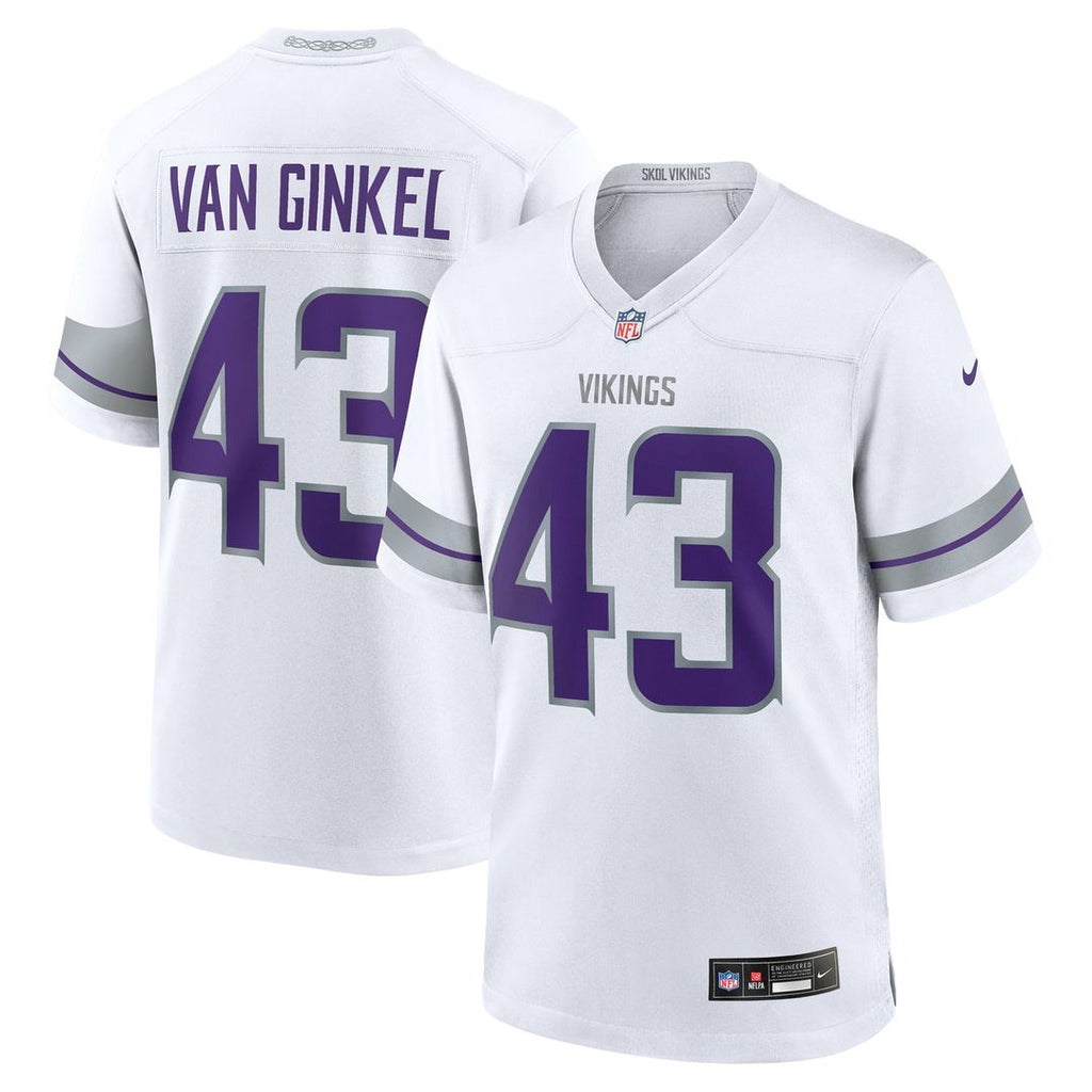 Minnesota Vikings Andrew Van Ginkel Nike White Alternate Game Jersey
