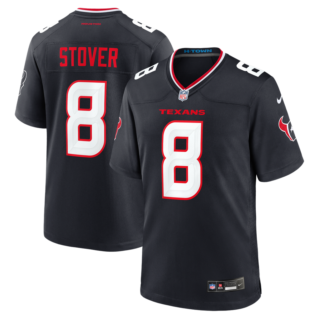 Houston Texans Cade Stover Nike Navy Team Game Jersey