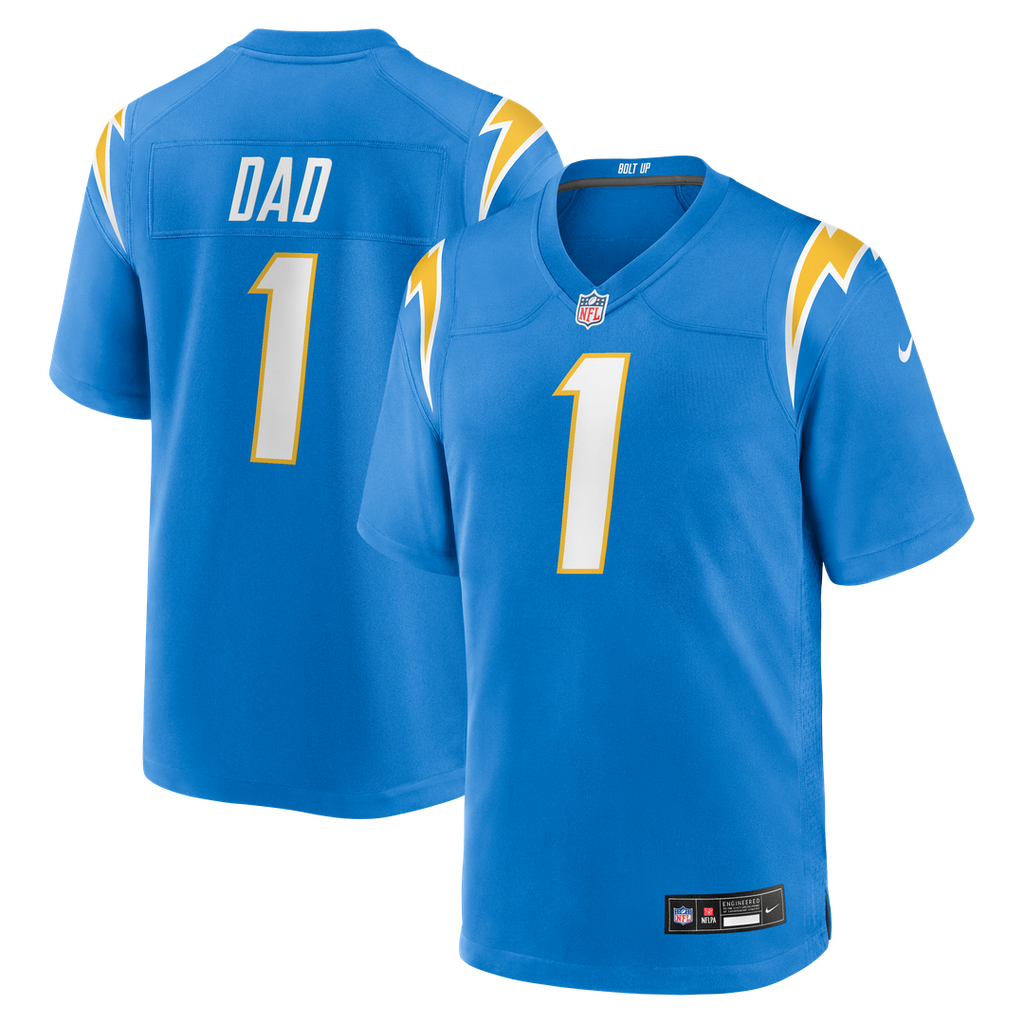 Los Angeles Chargers Number 1 Dad Nike Powder Blue Game Jersey