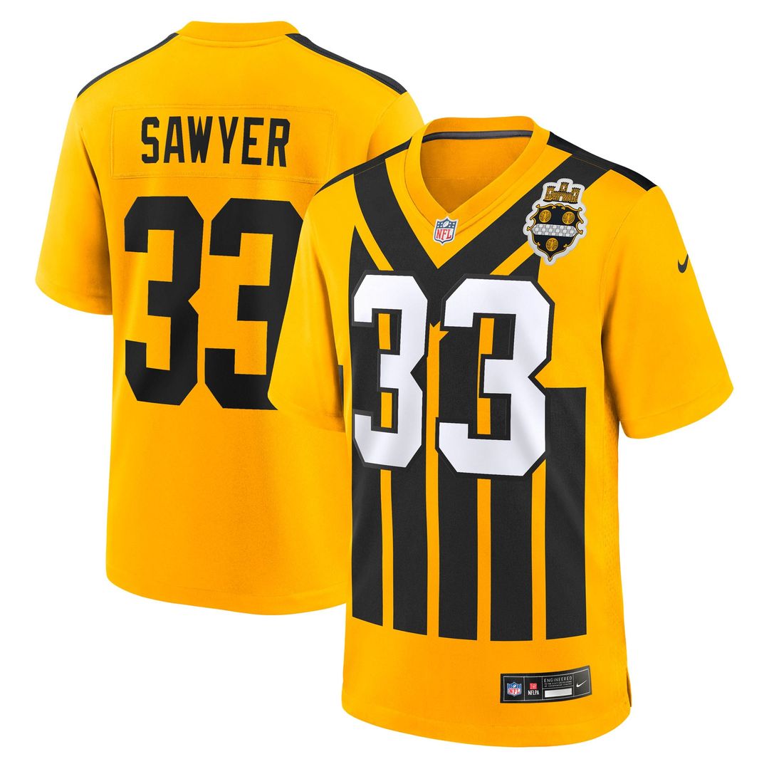 Pittsburgh Steelers Jack Sawyer Nike Black Team Game Jersey