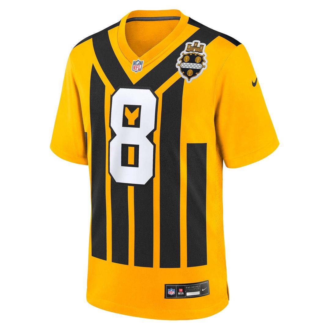 Pittsburgh Steelers Aaron Rodgers Nike Gold Alternate 1933 Throwback Game Jersey