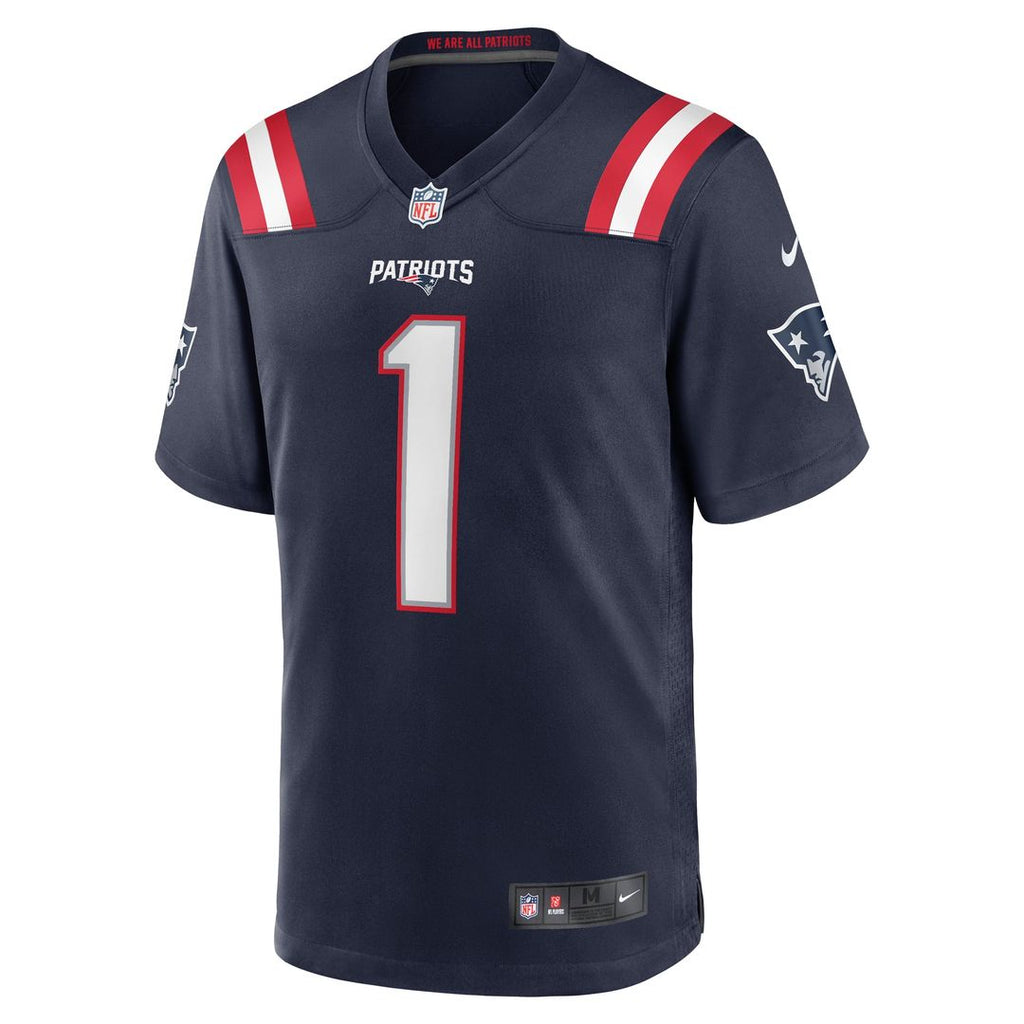 New England Patriots Number 1 Dad Nike Navy Game Jersey