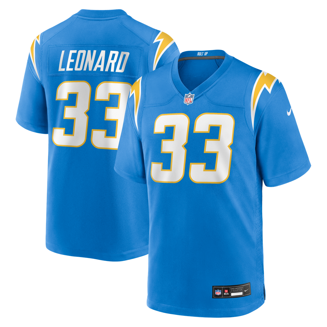 Los Angeles Chargers Deane Leonard Nike Powder Blue Game Player Jersey