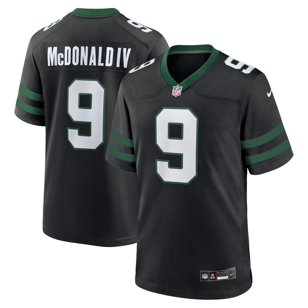 New York Jets Will McDonald IV Nike Legacy Black Alternate Game Jersey