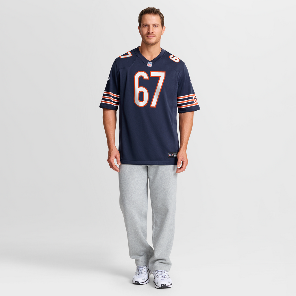 Chicago Bears Garrett Bradbury Nike Navy Team Game Jersey