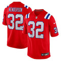 New England Patriots TreVeyon Henderson Nike Red Alternate Game Player Jersey
