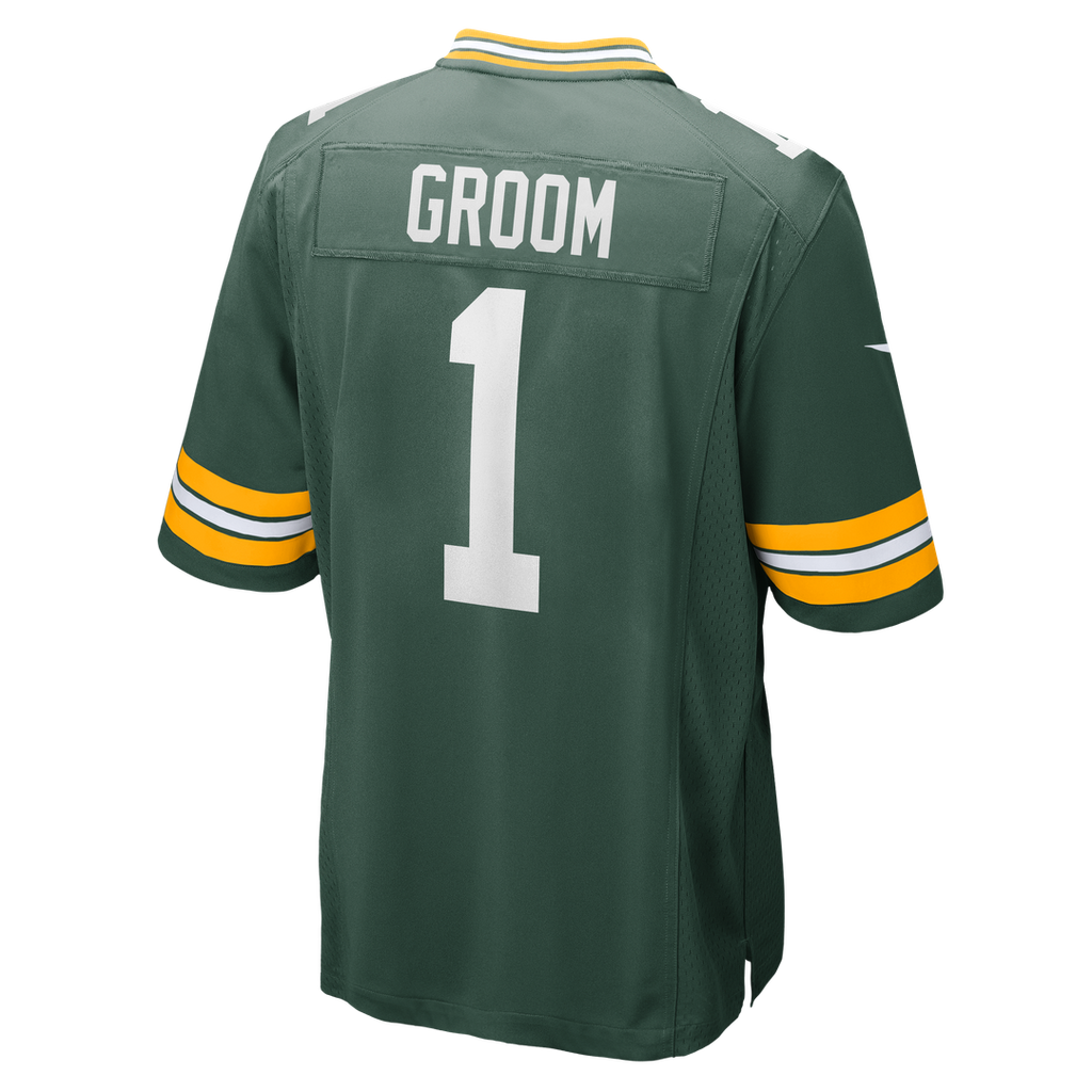 Green Bay Packers Number 1 Groom Nike Green Game Jersey