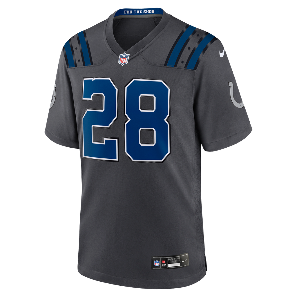Indianapolis Colts Jonathan Taylor Nike Anthracite 2026 Rivalries Collection Game Jersey