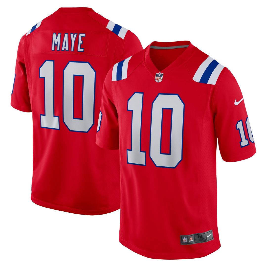 New England Patriots Drake Maye Nike Navy Player Game Jersey