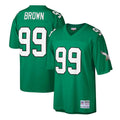 Philadelphia Eagles Jerome Brown Mitchell & Ness Kelly Green Big & Tall 1990 Retired Player Replica Jersey