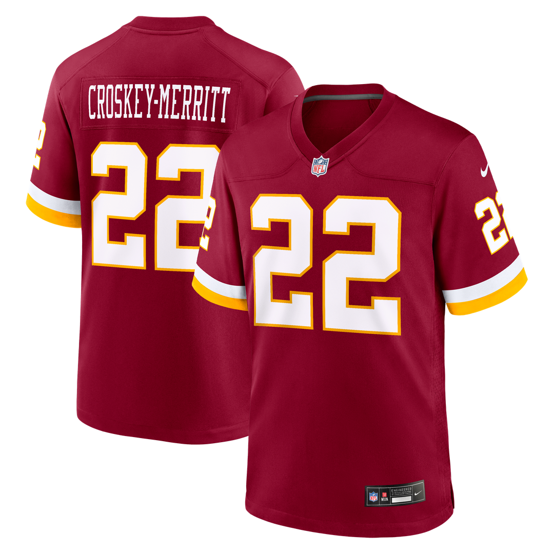 Washington Commanders Jacory Croskey-Merritt Nike Black Hail Raiser Alternate Game Jersey