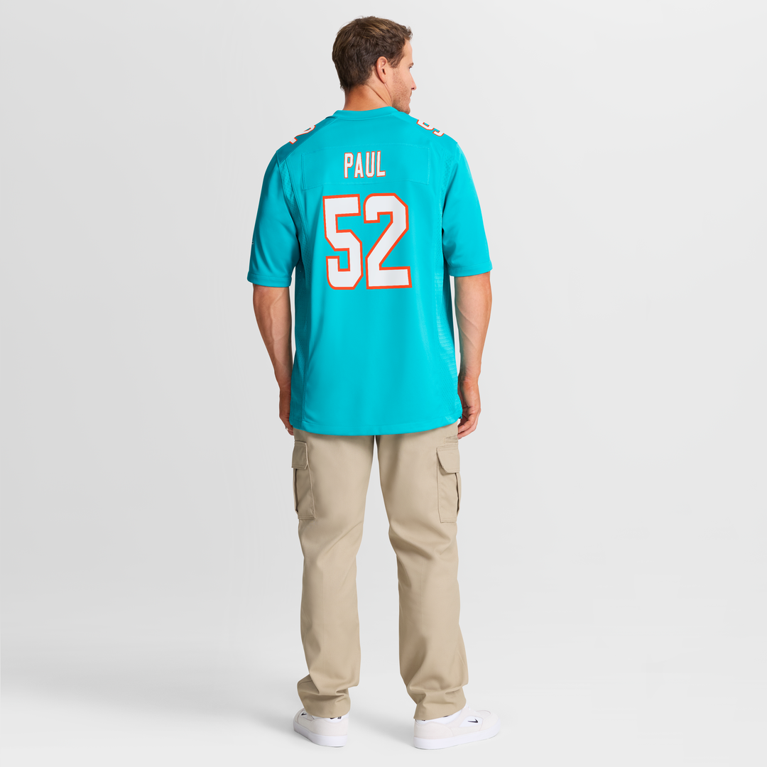 Miami Dolphins Patrick Paul Nike Aqua Game Jersey