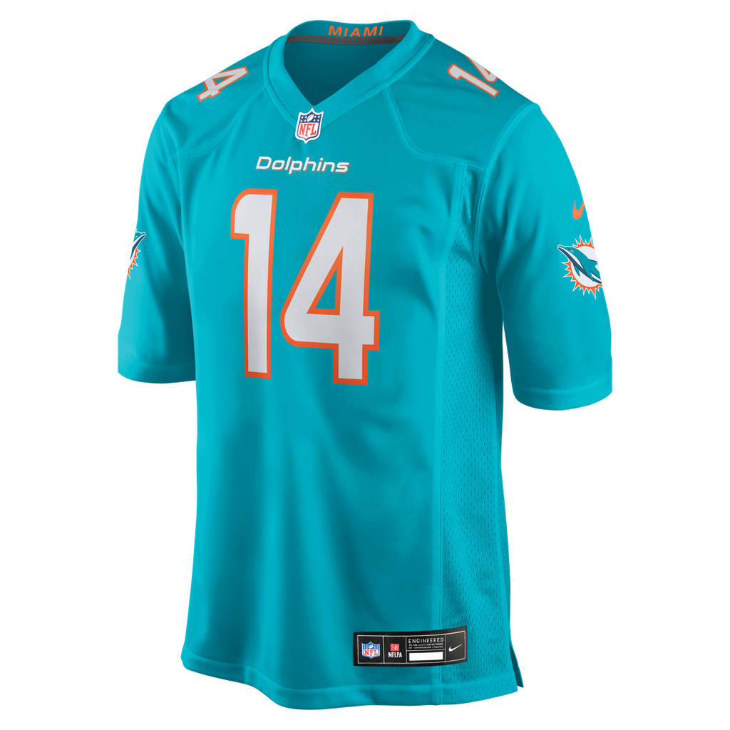 Miami Dolphins Quinn Ewers Nike Aqua Team Game Jersey
