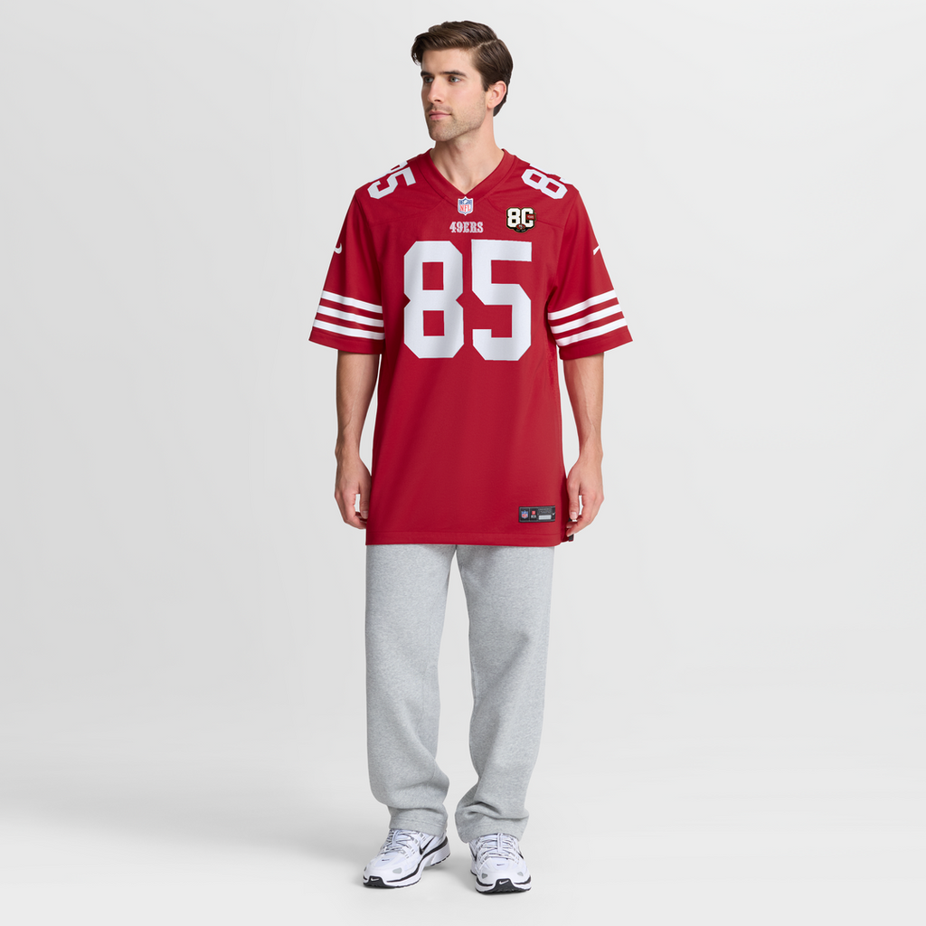 San Francisco 49ers George Kittle Nike White 80th Anniversary Game Jersey