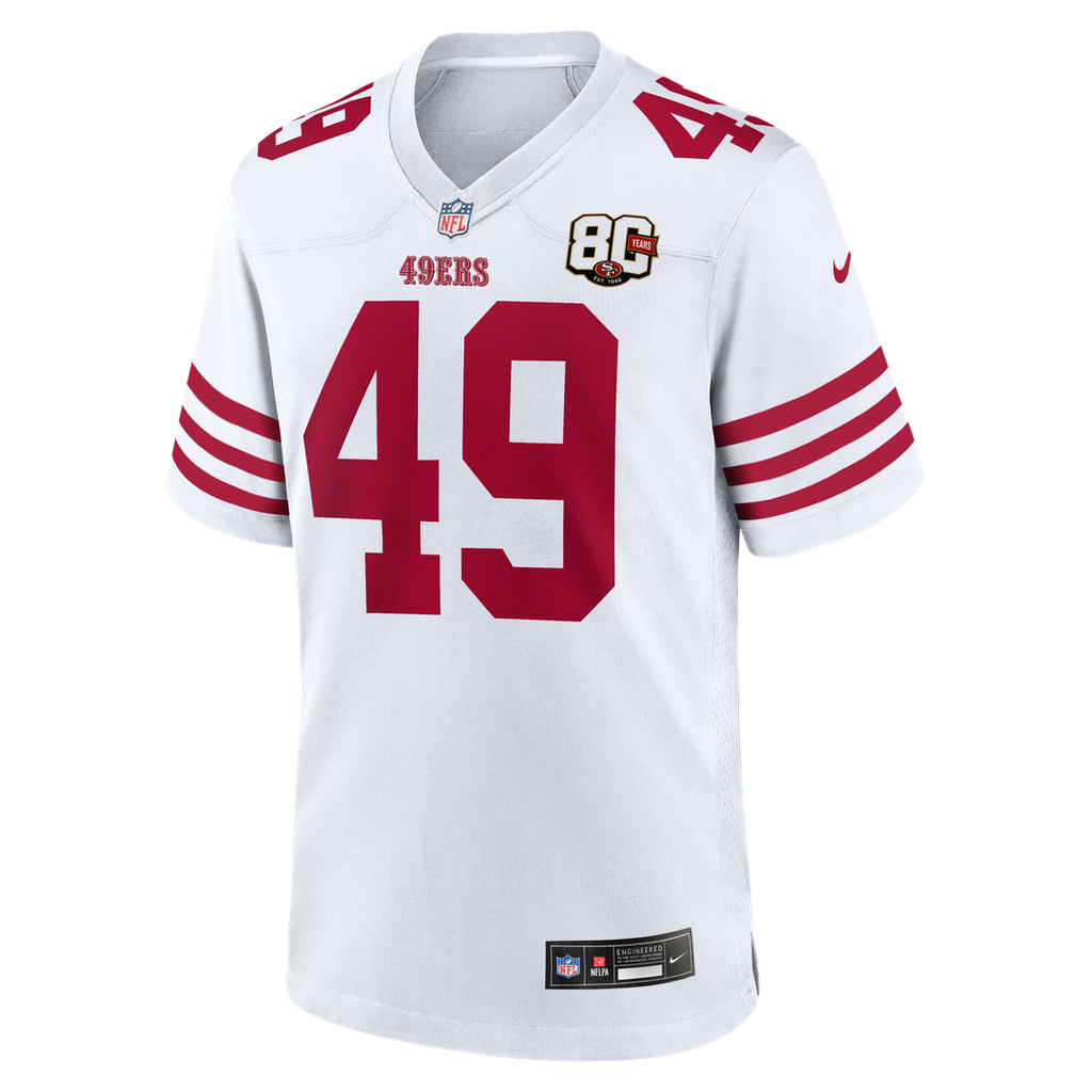 San Francisco 49ers The Faithful Nike Scarlet 80th Anniversary Game Jersey