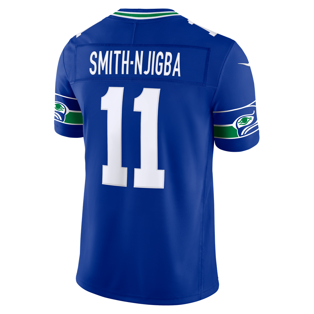 Seattle Seahawks Jaxon Smith-Njigba Nike College Navy Team Vapor F.U.S.E. Stitched Limited Jersey